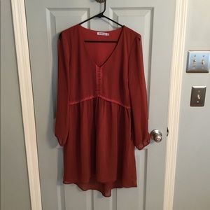 Boho-chic long sleeve dress